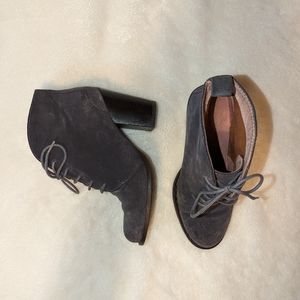 Seychelles Gray Suede Lace-Up Bootie